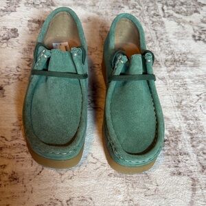 & Other Step Green Suede Moccasin Loafers